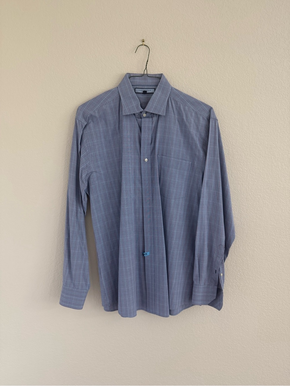 Tommy Hilfiger Light Blue Windowpane Dress Shirt